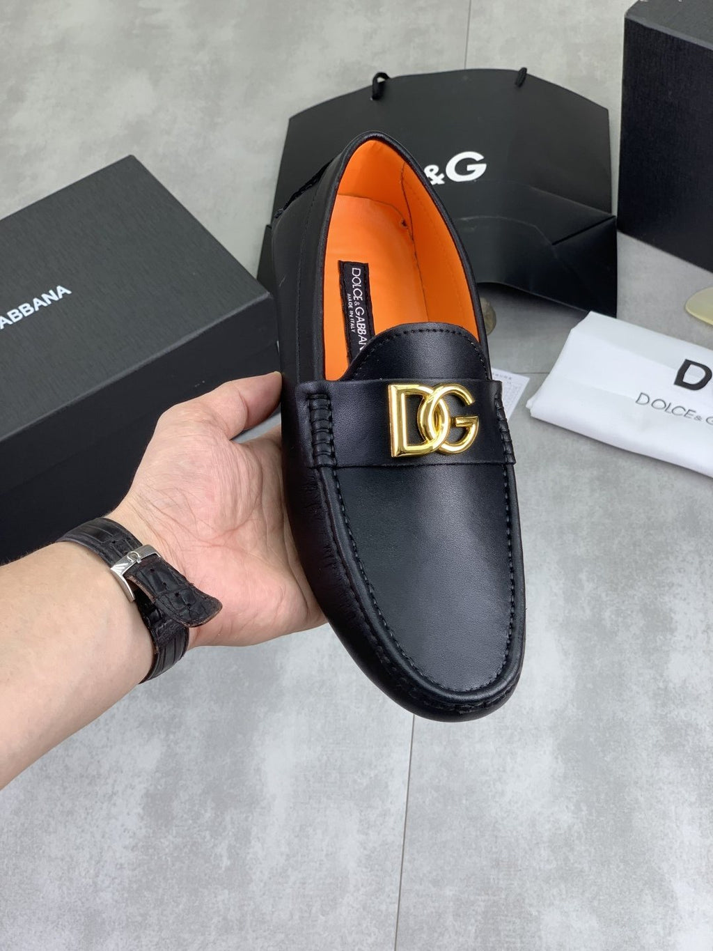 Dolce & Gabbana Apron-Toe Driving Loafers