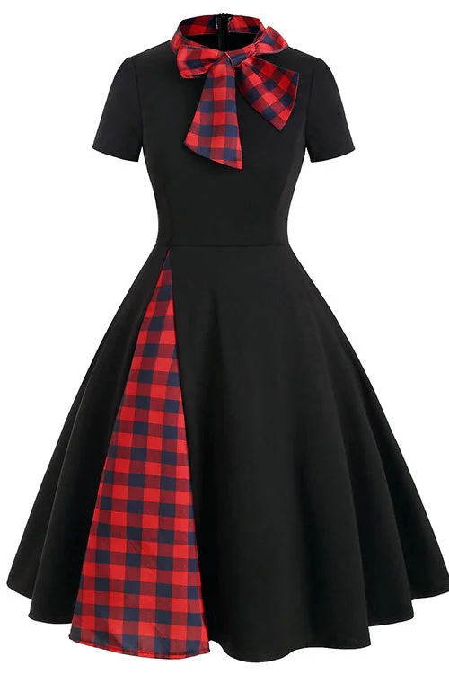 Knee Length Black A-Line Graduation Dress Lounge unclassified dresses