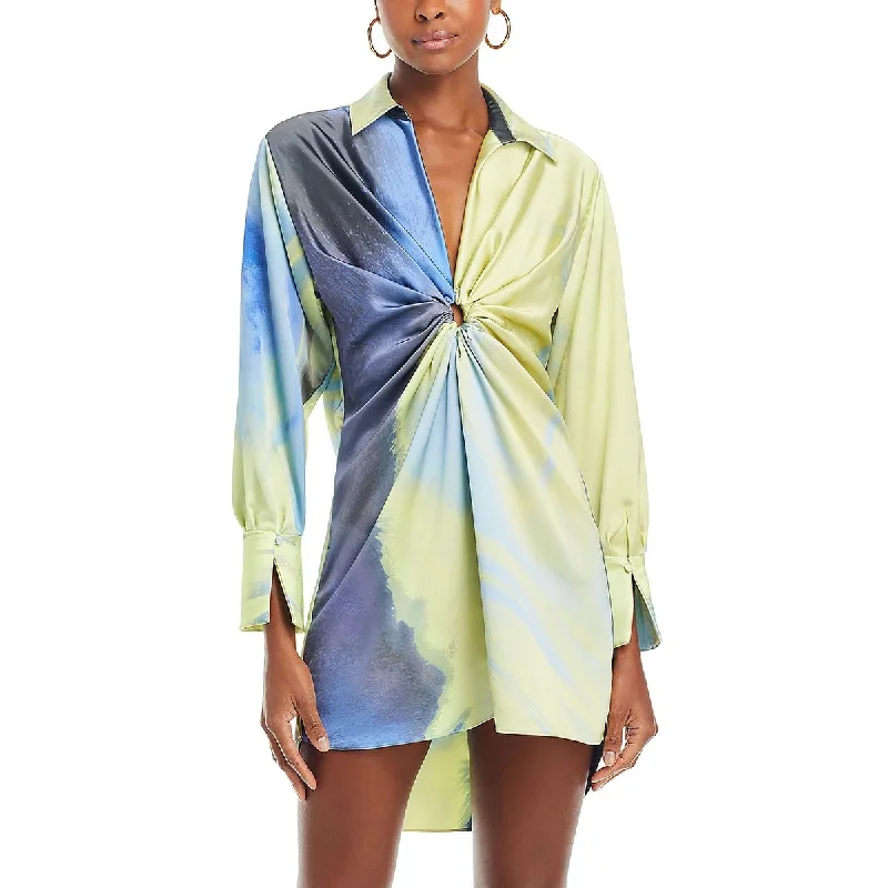 SIMKHAI Womens Shirtdress Twisted Front Plus size unclassified dresses