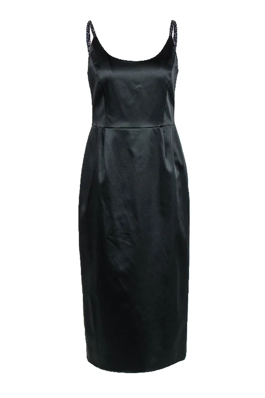 St. John Evening - Black Sleeveless Sheath Dress w/ Beading Sz 8 Chiffon unclassified dresses