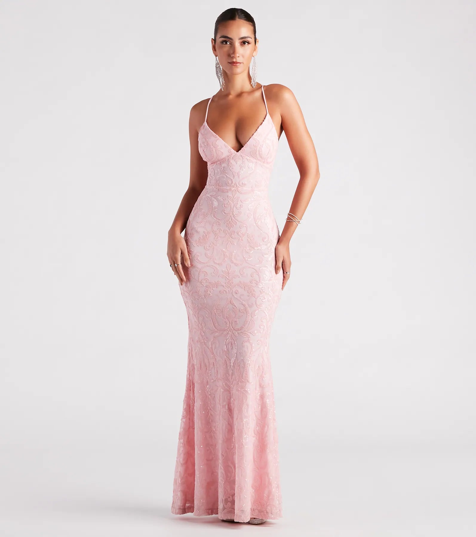 Bethanie Formal Sequin V-Neck Mermaid Dress Luxury unclassified dresses