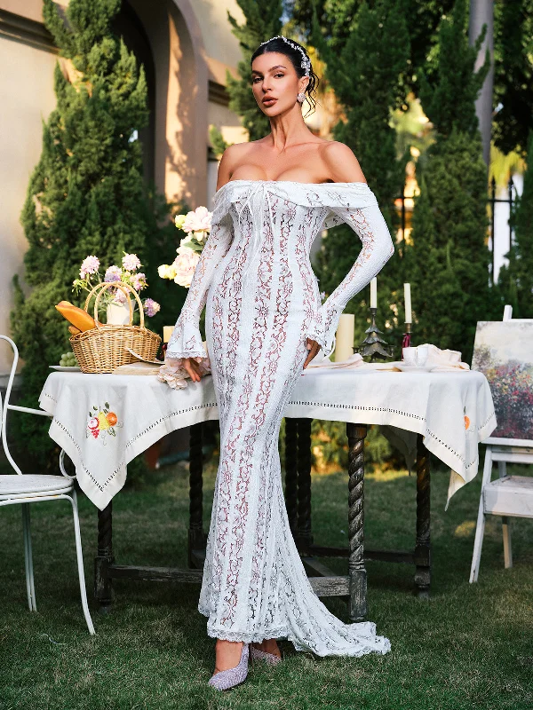 Ector Off Shoulder Lace Maxi Dress Best-selling unclassified dresses