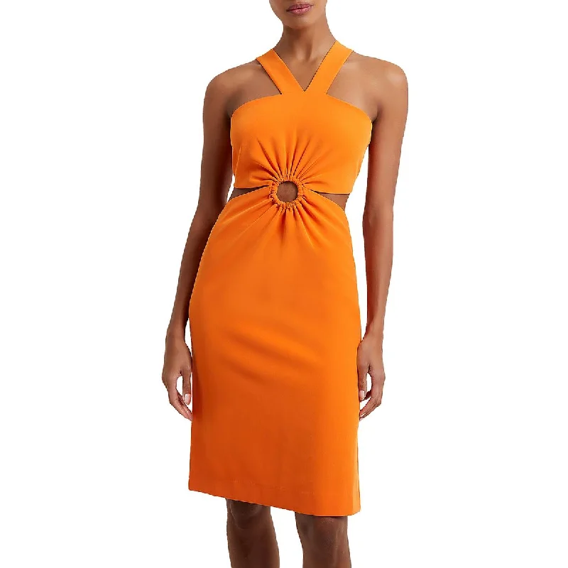French Connection Womens Cut-Out Mini Cocktail And Party Dress Smocked unclassified dresses