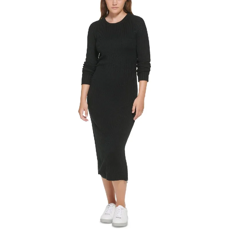 Calvin Klein Jeans Womens Ribbed  Bodycon Dress Stretchy unclassified dresses