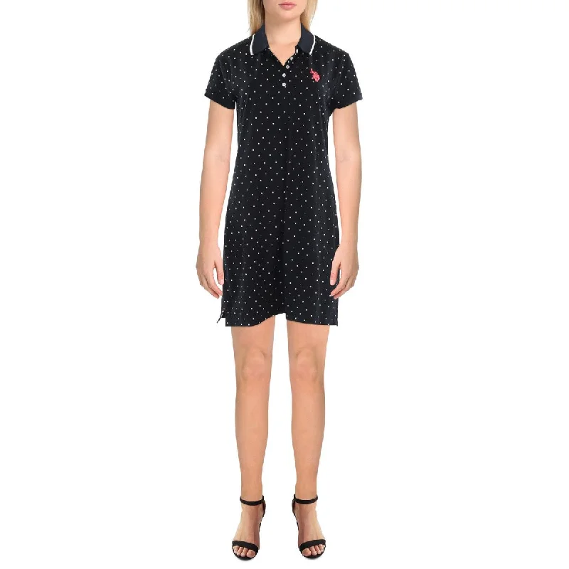 U.S. Polo Association Womens Mini Logo Shirtdress Tulle unclassified dresses