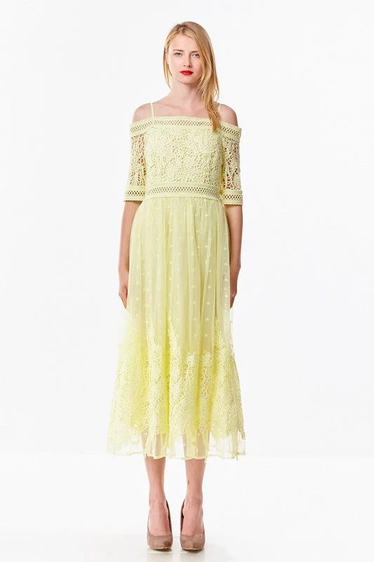 Elegant Open Shoulder Lace Dress Luxury unclassified dresses