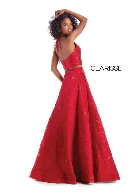 CLARISSE 8229 Vamp Red 2 Piece Halter A-Line Dress Beach unclassified dresses