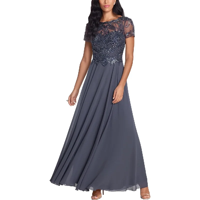 Xscape Womens Petites Chiffon Beaded Evening Dress Date night unclassified dresses